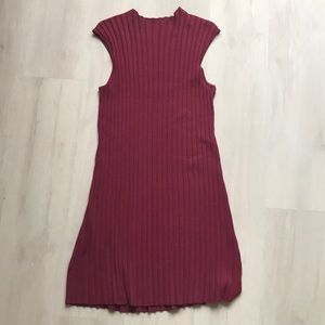 RVCA Stretchy Cable Knit Burgundy Dress